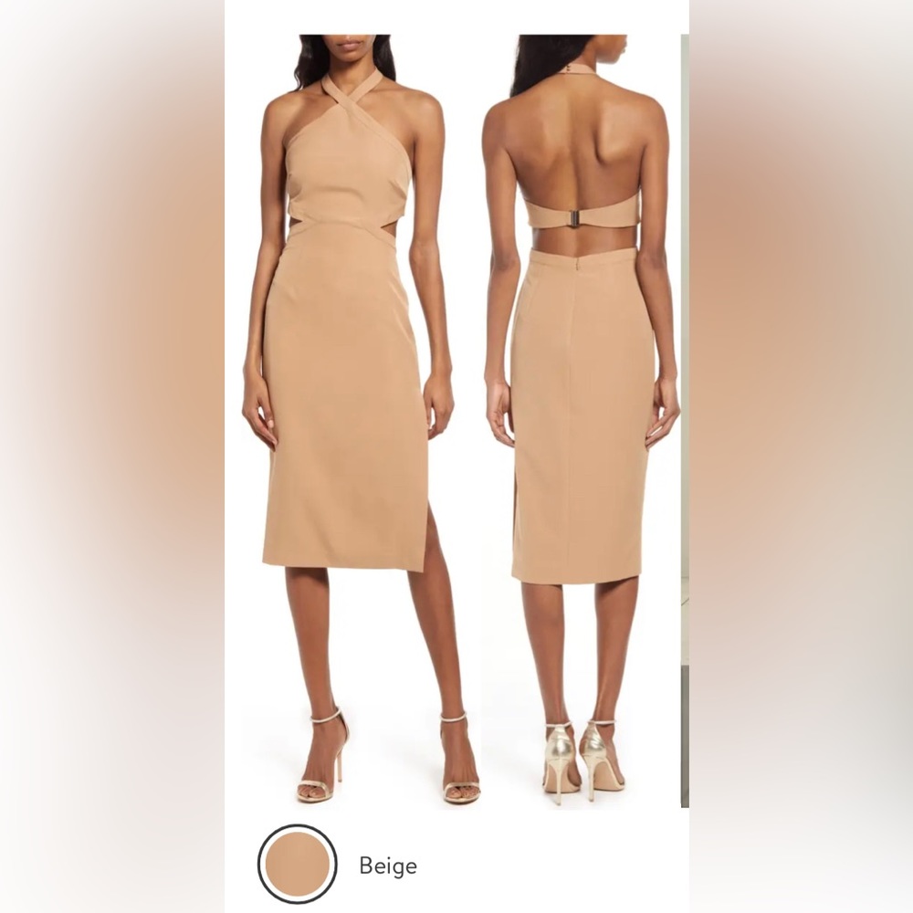 Amara Bardot midi dress cut out